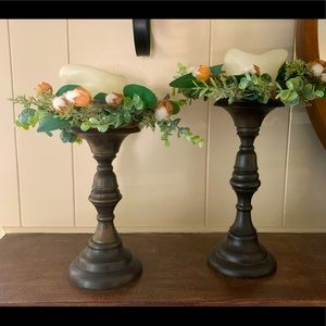 Set of 2 floral candle rings